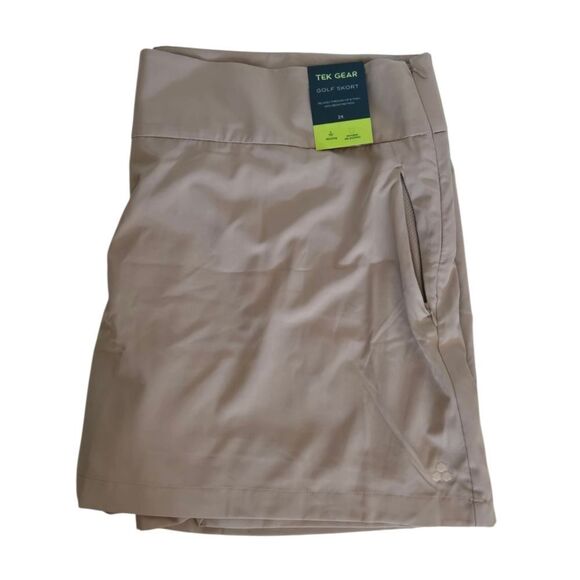 TEK GEAR Women's Woven Golf Skort 2XL Linden Wood Tan Activewear Relaxed Fit NOS - Picture 8 of 10
